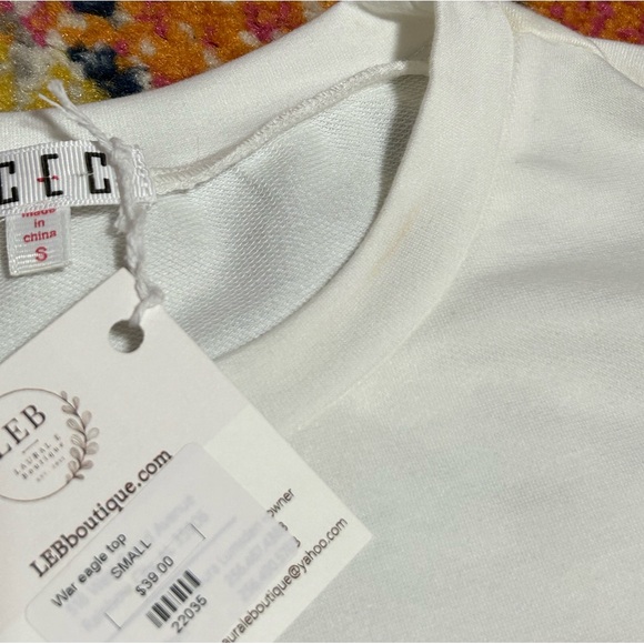 TCEC | NWT Blue Orange Game Day Shirt Puffer Sequin Sleeve Small - Picture 4 of 7